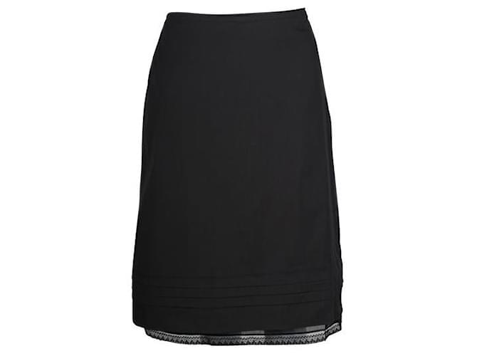 Prada Black Midi Skirt Cotton Elastane Nylon  ref.1288275