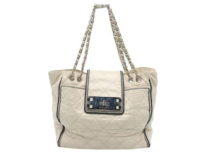 Chanel Cream Mademoiselle Lock East West Tote Leather  ref.1288314