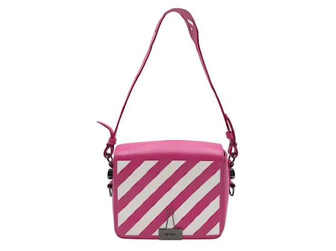 Off White Bolso bandolera rosa y blanco de Off-White Cuero  ref.1288316