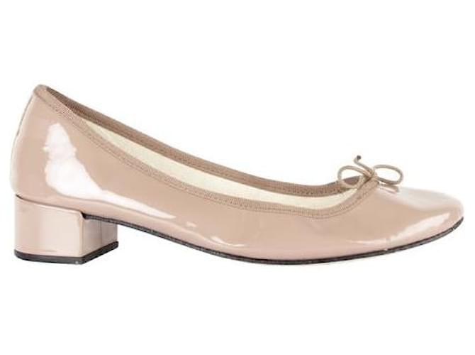 Autre Marque ZEITGENÖSSISCHE DESIGNER Lack Nude Flats Fleisch Leder  ref.1288338