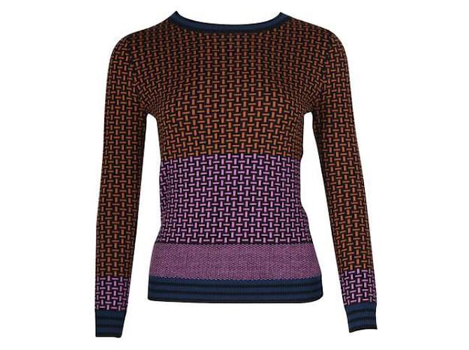 DIANE VON FURSTENBERG Suéter de lã duas cores/ Blusa Multicor  ref.1288352
