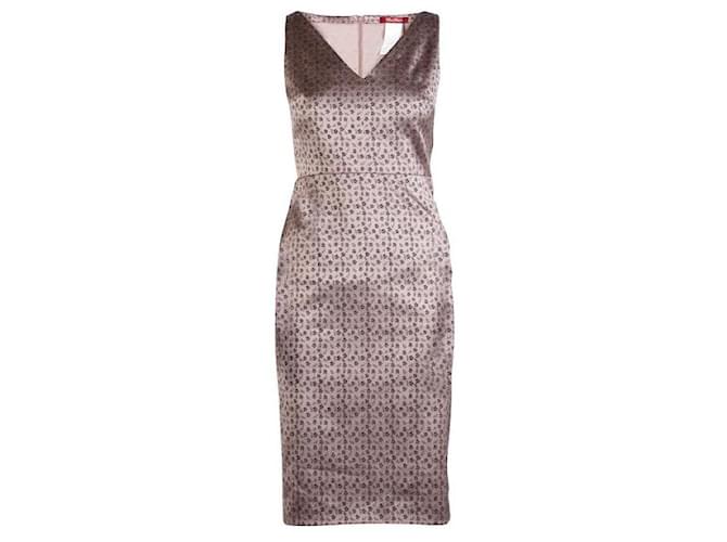 Autre Marque CONTEMPORARY DESIGNER Bronze Flower Print Dress Cotton Polyester Elastane  ref.1288389