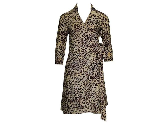 Diane Von Furstenberg Leopard Print Silk Wrap Dress  ref.1288407