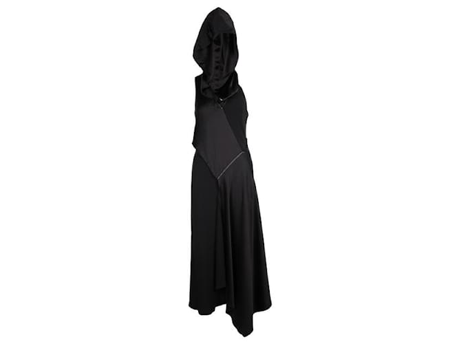 Autre Marque ZEITGENÖSSISCHES DESIGNER-Schwarzes Cut-out-Kleid mit Kapuze Polyester Triacetat  ref.1288445