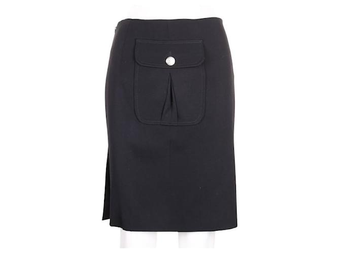 Céline CELINE Pocket Skirt Black Wool Elastane  ref.1288455