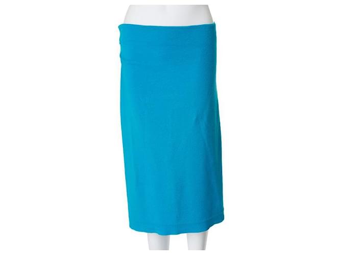 Autre Marque CONTEMPORARY DESIGNER Crepe Midi Skirt Blue Cotton  ref.1288474