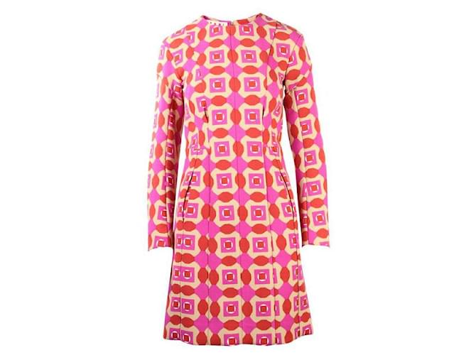 Marni Geometric Printed Dress Pink Wool  ref.1288478