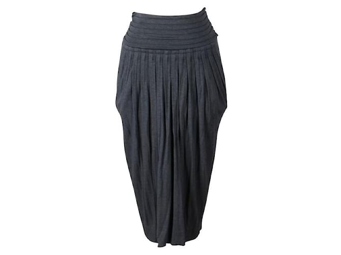 DONNA KARAN Grey Pleated Skirt  ref.1288500