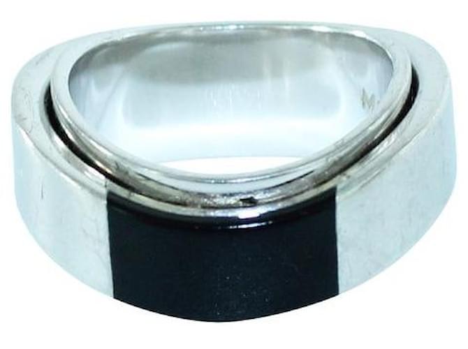 MONTBLANC Schwarz-Weiß-Ring Stahl  ref.1288502
