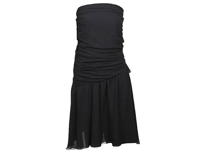 Autre Marque CONTEMPORARY DESIGNER Robe noire à corsage drapé  ref.1288519