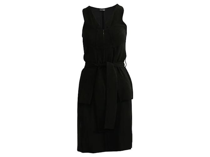 FENDI Tuxedo Dress Black Suede Silk Polyester  ref.1288570