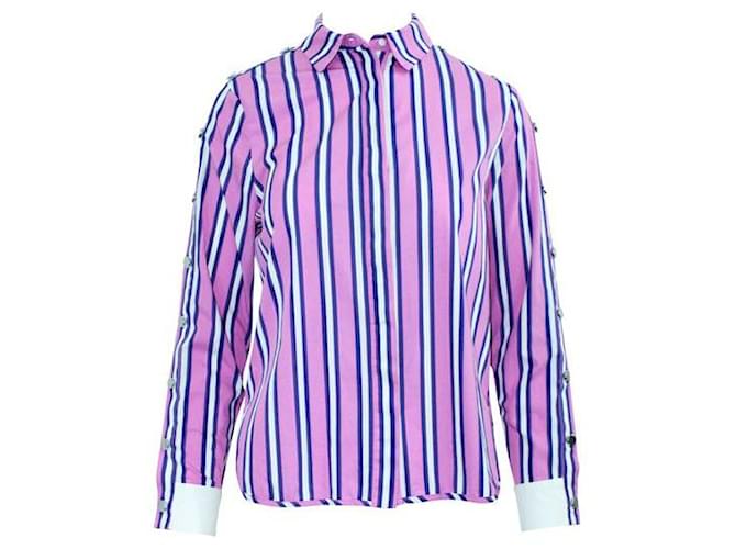 MAJE Camisa Estampada Rosa con Botones en mangas Algodón  ref.1288599