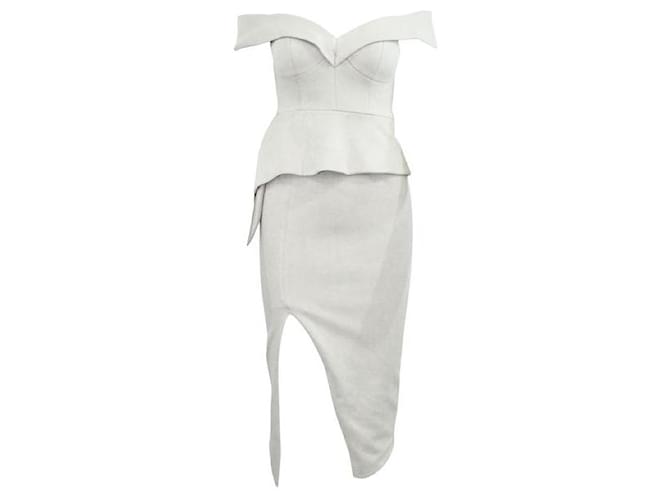 Autre Marque ZEITGENÖSSISCHES DESIGNER-Kleid, blassrosa, elegantes Kleid mit Schlitz vorne Pink Schweden Polyester Strahl  ref.1288605