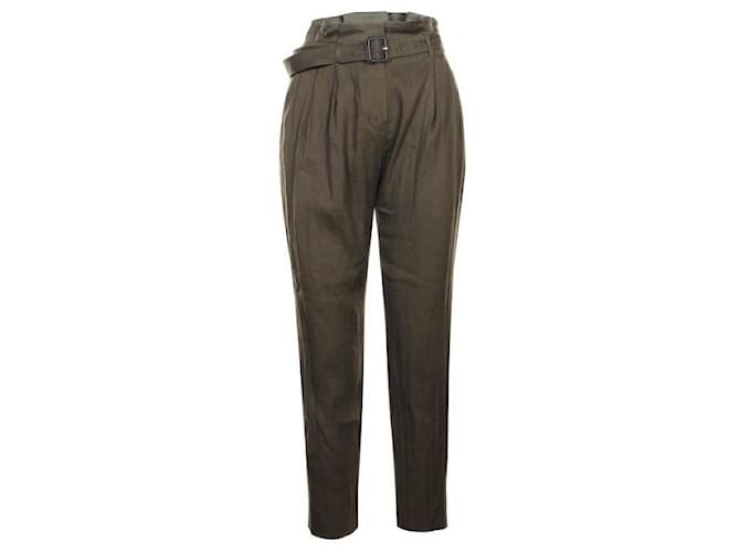 Pantalon en lin BURBERRY Viscose Elasthane Vert  ref.1288606