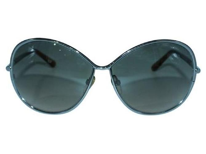 Gafas de sol marrón claro con laterales morados de Tom Ford Castaño Plástico  ref.1288614