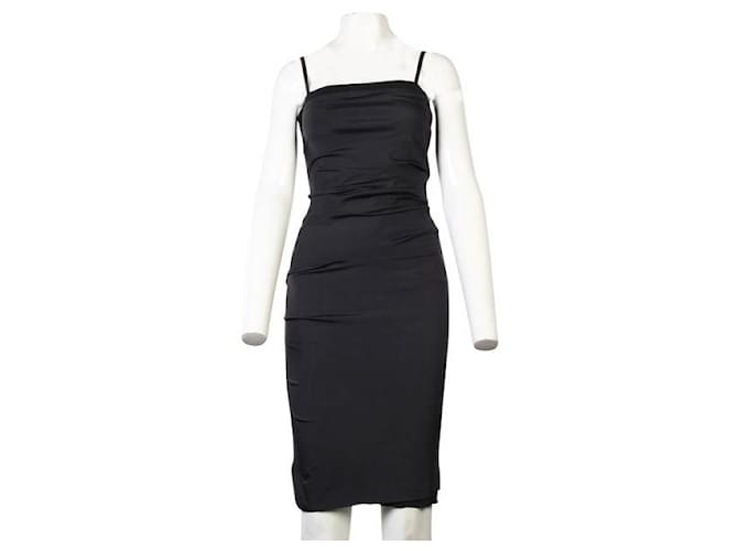 Donna Karan Black Nylon Dress Suede Silk  ref.1288624