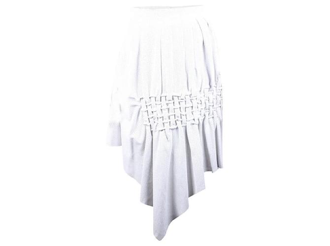 Autre Marque CONTEMPORARY DESIGNER White Perforated Leather Skirt  ref.1288662