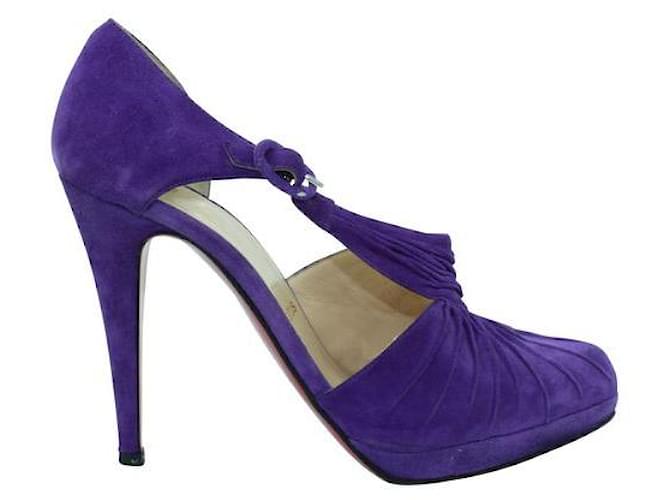 CHRISTIAN LOUBOUTIN Purple Suede Sandals  ref.1288714
