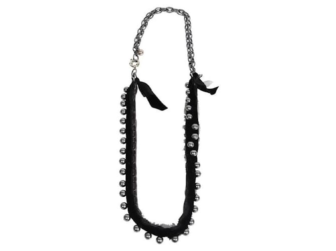 LANVIN Long Pearl Necklace Black  ref.1288721