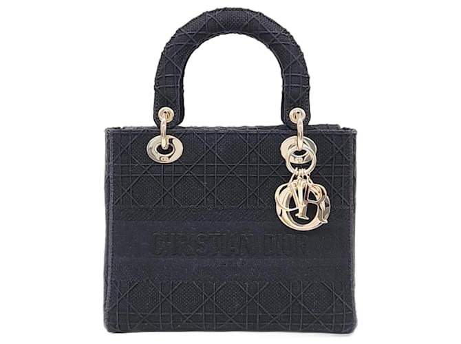 Christian Dior Bolsa Dior Christian D-Lite Lady Médio M0565 Preto  ref.1288775