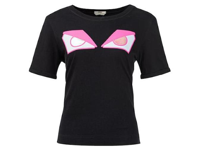 Fendi Monster Eyes T-Shirt Schwarz Baumwolle  ref.1288801