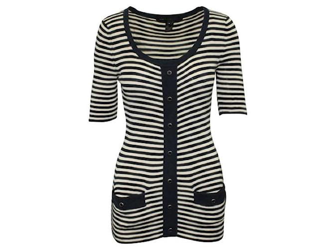 Autre Marque Contemporary Designer Striped Short Sleeve Cardigan Multiple colors Silk Cotton Cashmere  ref.1288817