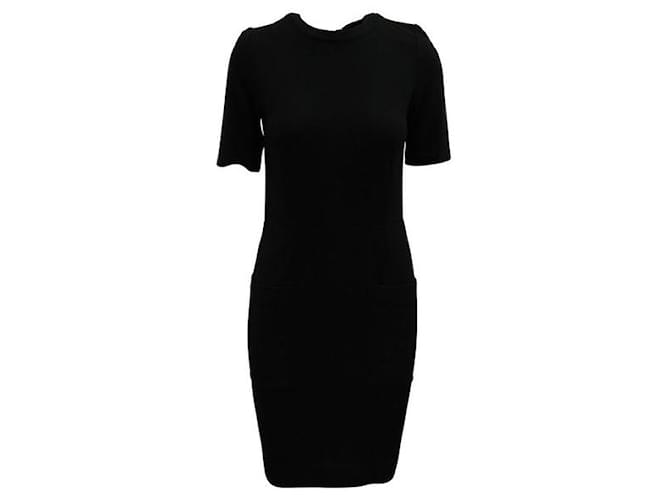 Autre Marque Zeitgenössisches, schwarzes kleines schwarzes Designerkleid aus Wolle mit Taschen  ref.1288822
