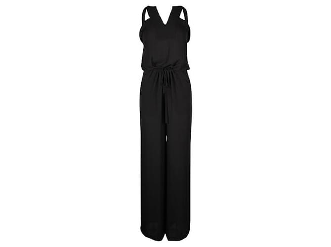 Autre Marque Contemporary Designer Black V-Neck Jumpsuit Polyester  ref.1288828