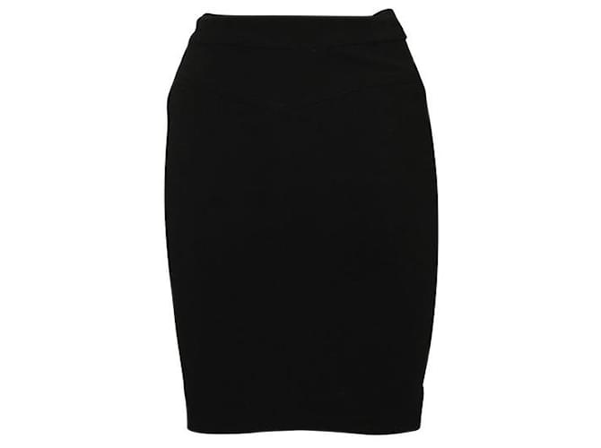 Autre Marque Contemporary Designer Black Skirt With Golden Zipper Polyester Viscose Elastane  ref.1288831