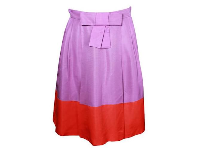 Autre Marque Contemporary Designer Kate Spade Purple & Orange Midi Skirt Silk  ref.1288840