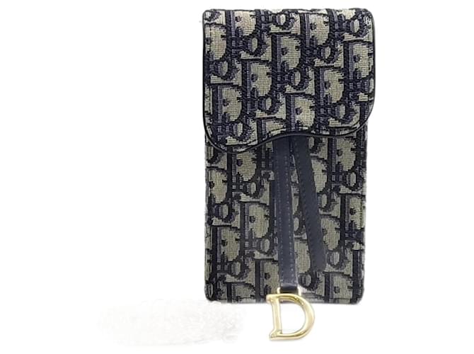 Christian Dior  Oblique Saddle Chain Crossbody Bag S5641CTZQ Navy blue  ref.1288857