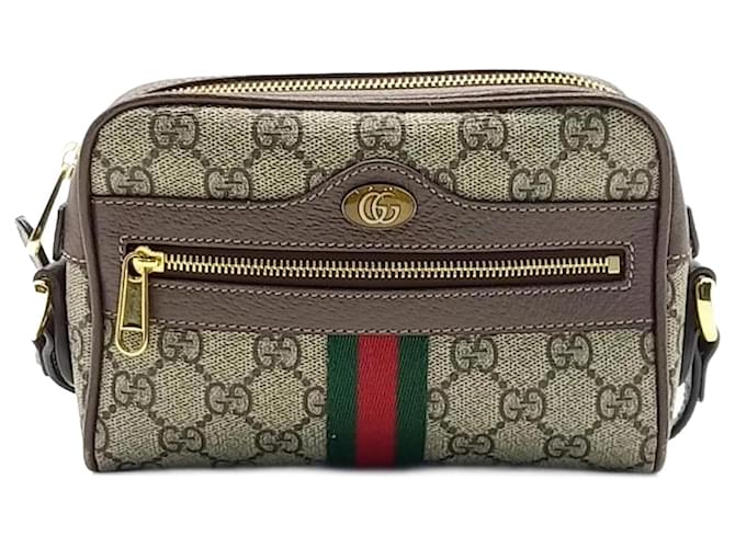 Gucci  Ophidia GG Supreme Mini Crossbody Bag (517350) Brown Multiple colors Beige  ref.1288863