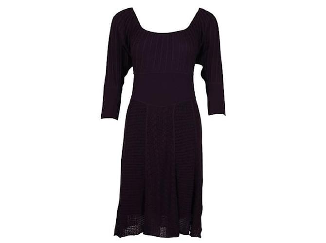 Autre Marque Contemporary Designer Purple Knit Midi Dress Viscose Nylon  ref.1288868
