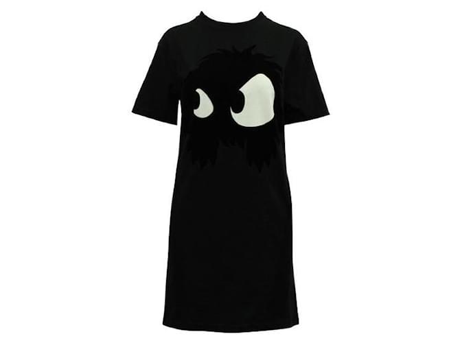 Autre Marque Mcq By Alexander Mcqueen camiseta negra con estampado "Monster" Vestido negro Algodón  ref.1288933