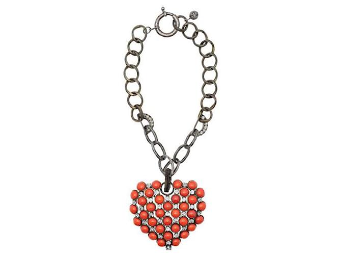 Lanvin Heart Necklace Orange  ref.1288945