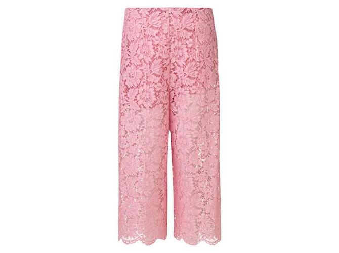 Valentino Lace Culottes Pink Cotton Viscose Polyamide  ref.1288973