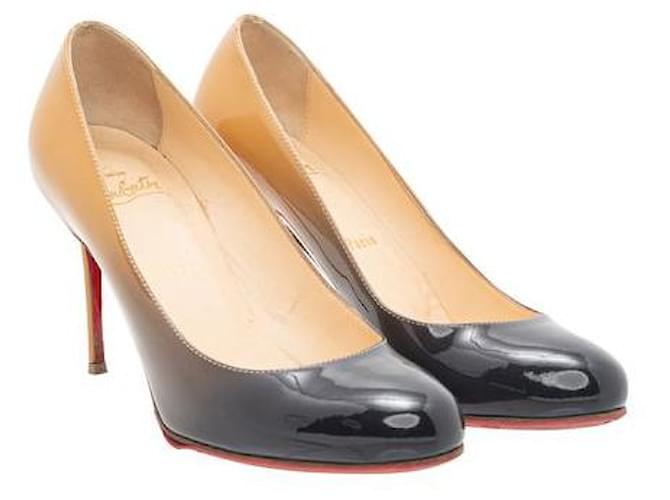 Christian Louboutin Ombre Round Toe Heels Bronze Patent leather  ref.1288994
