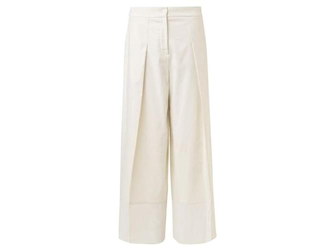 Autre Marque Calças largas brancas de designer contemporâneo Branco Algodão Elastano Poliamida  ref.1288996