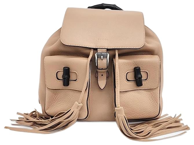 Gucci  Snake-Embellished Backpack (370833) Beige  ref.1289008