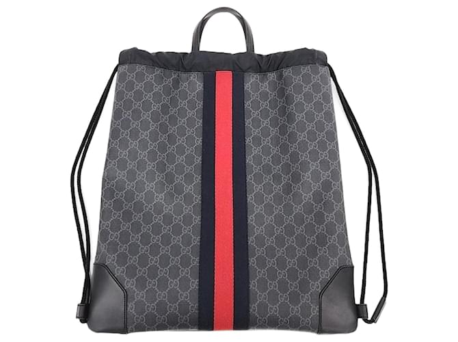 Gucci  PVC Tote Convertible Backpack (473872) Black  ref.1289013