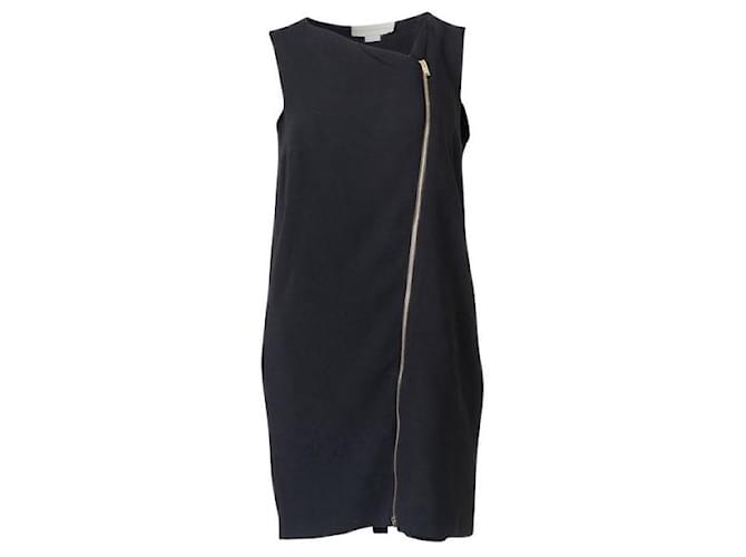 Stella Mc Cartney Stella McCartney Asymmetrisches Kleid mit Reißverschluss Schwarz Baumwolle Elasthan Strahl Acetat  ref.1289077