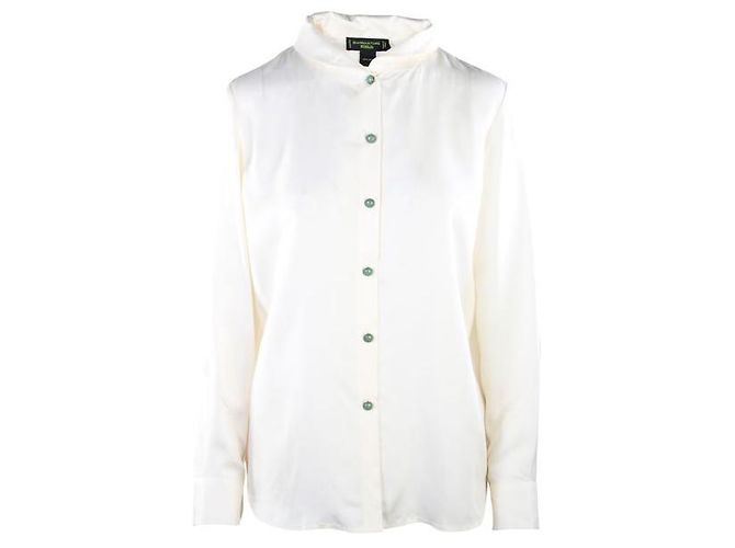 Camicia classica in seta Shanghai Tang Bianco