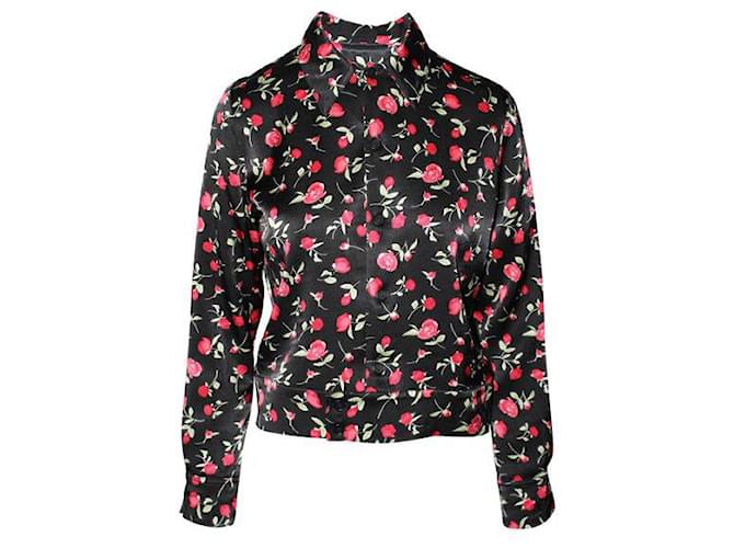 Reformation Roses Print Silky Shirt with Collar  ref.1289096