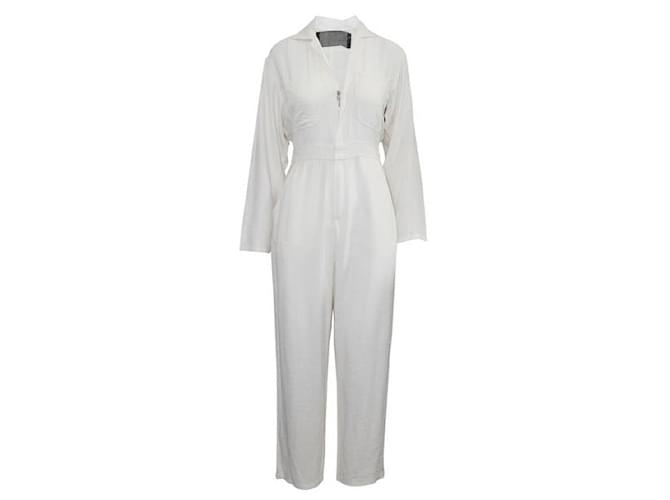 Reformation Ivory Jumpsuit with Metallic Zipper at Front Cream  ref.1289102