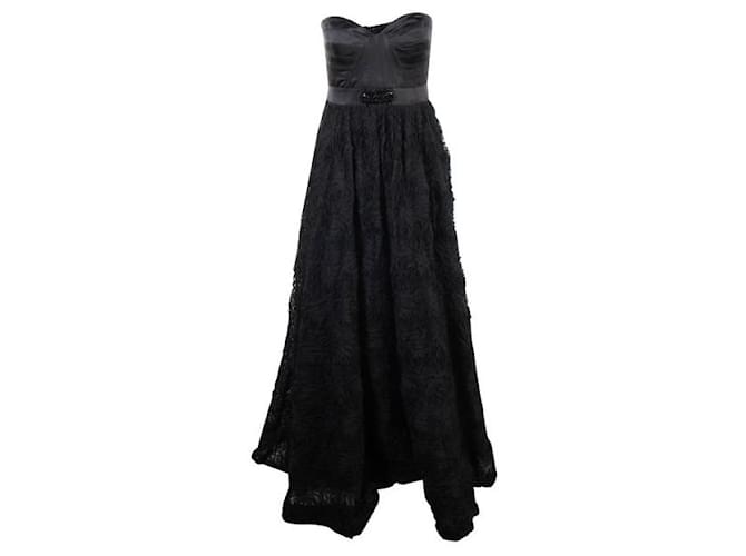 Autre Marque CONTEMPORARY DESIGNER Robe de bal avec corsage plissé et rosette Polyester Noir  ref.1289141
