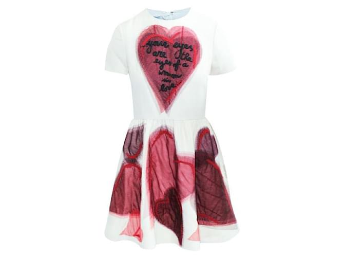 VALENTINO Mini Heart Skater Dress Flesh Polyamide  ref.1289150