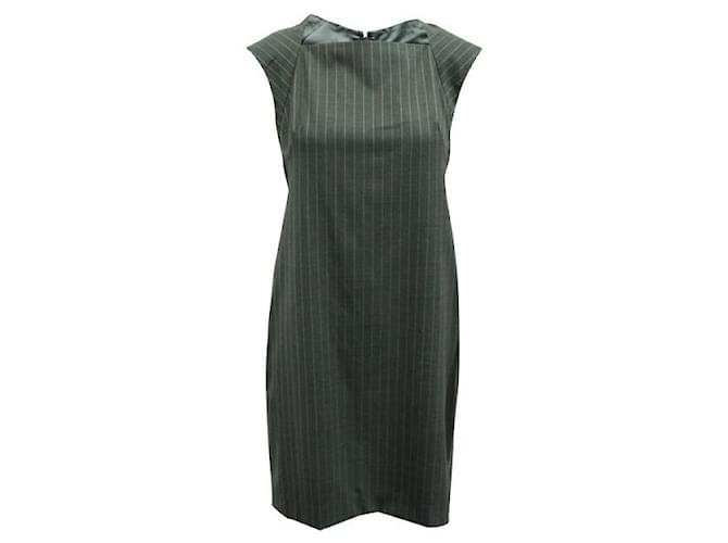 Autre Marque CONTEMPORARY DESIGNER Striped Grey Dress Polyester Wool  ref.1289157