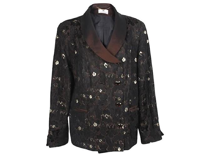 GIVENCHY Brown Brocade Suit  ref.1289192