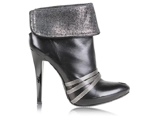 Autre Marque CONTEMPORARY DESIGNER Diesel Rockpool Black Heel Boots Leather  ref.1289210
