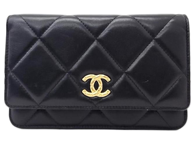 Mini sac à bandoulière Chanel WOC Noir  ref.1289243